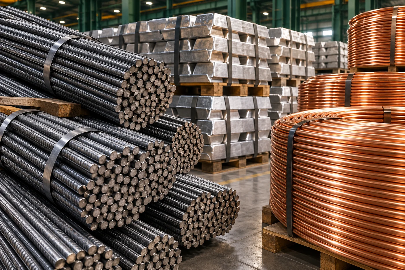 Illustrative steel, aluminium and copper products